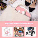 Travel Potty for Toddler Training - Foldable Seat for Boys & Girls - Portable Car Potty for Camping & Park (Pink) by TinyTreasures Baby Boutique
