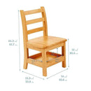 ECR4Kids Three Rung Ladderback Chair with Storage, 12in Seat Height, Classroom Seating, Honey, 2-Pack by CozyNest Decor