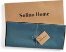 Solino Home Linen Table Runner 90 Inches Long - 100% Pure Linen Peacock Blue Table Runner 14 x 90 Inch - Fete by CozyNest Decor