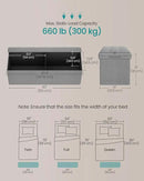 SONGMICS MAZIE Collection - 43 Inches Folding Storage Ottoman Bench, Ottoman Foot Rest, End of Bed Bench, Storage Chest, Load 660 lb, for Living Room, Bedroom, Entryway, Light Gray ULSF77G by CozyNest Decor