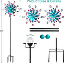 Solar Wind Spinners for Yard and Garden-60.6 Inch 360° Metal Wind Sculptures Outdoor Clearance Kinetic Windmills with Multi Color Led Glass Ball by GreenHaven Gardens