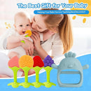 Baby Teething Toys(5 Pack) - Tinabless Infant Teething Keys&Silicone Teething Mitten for Babies Over 3 Months, BPA-Free, Natural Organic Freezer Safe for Infants and Toddlers(Blue) by TinyTreasures Baby Boutique