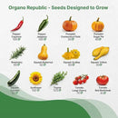 Organo Republic 25 Summer Vegetable & Herb Garden Seeds Variety Pack - 6,820+ Non-GMO Heirloom Veggie & Herb Seeds for Outdoors & Indoor Home Gardening: Tomato, Okra, Bean, Cucumber, Basil, Rosemary by GreenHaven Gardens