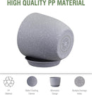 Plant Pots 12 inch, Plastic Planters with Drainage Holes and Saucers, Large Flower Pots for Indoor Outdoor Plants, Modern Decorative Pots for Garden House Plants, Speckled Grey