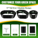17" Tall Elevated Oval Metal Raised Garden Bed - 4ft x 2ft in Size and 0.8MM Thick Durable Planter Bed/Box for Vegetables Flowers Succulent at Patio/Garden Outdoor (Black, 4X2X1.4 FT) by GreenHaven Gardens