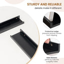 Axeman Picture Ledge Shelf, Floating Shelves for Wall Decor Storage Set of 6, 55 inch Floating Wall Mounted Shelves, Wall Shelves with Lip for Living Room, Bedroom, Nursery, Bathroom, Kitchen, Black by TinyTreasures Baby Boutique