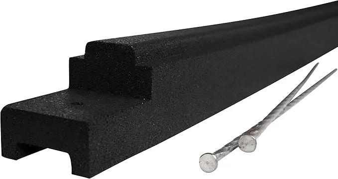 Playsafer Rubber Playground Border Edging Kit, 6' Flexible Heavy Duty Rubber Interlocking Playground Timber, No Dig Easy to Install (Black, 16 Pack), photo 3 of 4