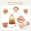 IEATFO Baby Musical Instruments - Your Child's First Musical Toys with Castanet Rainmaker Tambourine Xylophone - Baby Friendly Design Wooden Instruments Set Grow with Your Boys and Girls by TinyTreasures Baby Boutique
