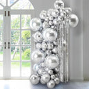 130pcs Metallic Silver Balloons Different Sizes 18" 12" 10" 5" Chrome Silver Balloon Garland Arch Kit for Graduation Birthday Baby Shower Wedding Anniversary New Year Party Decorations by CozyNest Decor