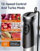 Immersion Blender Handheld 1000W 5 in 1 Corded Stick Hand Blender Kitchen with 12 Speed, BPA-Free, Mixing Beaker, Chopper, Whisk, Milk Frother, Perfect Emulsifier for Soup, Baby Food, Sauce, Puree by TinyTreasures Baby Boutique