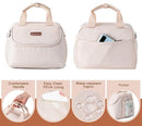 Breastmilk Cooler Bag with Ice Pack Fits 6 Baby Bottles up to 9 Ounce, Wearable Breast Pumps Cooler Bag for Nursing Mom Daycare, Work, Travel- White by TinyTreasures Baby Boutique