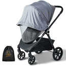 Orzbow 2-in-1 Baby Mosquito Net with UPF50+ Sunshade for Stroller, Breathable Stroller Mosquito Netting Privacy Cover with Two-Way Zipper & Storage Bag for Bassinet, Car Seat & Carrycot, Grey by TinyTreasures Baby Boutique