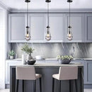 Modern Raindrop Pendant Lights Set of 3, Pendant Lights Kitchen Island 3 Pack, Matte Black Pendant Lights for Bedroom Bathroom, Chandelier for Living Room Hallway, Bulb Included by CozyNest Decor