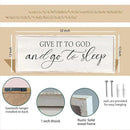 comurdyo Give It To God And Go to Sleep Sign 32''×12'' Master Bedroom Above Bed Wall Decor Wood Framed Couple Large Farmhouse Guest Room Rustic Simple Over Bedside Wall Art Hanging Decor (White) by CozyNest Decor