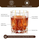 Gold Rim Whiskey Glasses Set of 2,Crystal Old Fashioned Glasses-Luxury Gold Collection,Perfect for Scotch Bourbon Rocks Cognac Vodka Gin Tequila Rum Liquor,Whiskey Gifts for Men by CozyNest Decor
