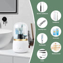 Toothbrush Holders for Bathrooms,Rotating 7-Slot with Cover and Draining Water,Kids Electric Toothbrush Holder and Toothpaste Stand Storage for Bathroom Accessories Counter Organizer Vanity by CozyNest Decor