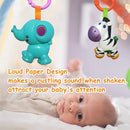 Baby Toys, Cartoon Animal Hanging Rattle Toys, Handbells Baby Rattles, Baby Bed Crib Car Seat Travel Stroller Toys for Infant, Best Birthday Gift for Newborn, 4 Pack by TinyTreasures Baby Boutique