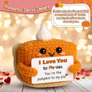 I Love You Handmade Crochet Pumpkin Pie Present, Gifts for Him Her Boyfriend Girlfriend, Anniversary Wedding Valentine’s Day Romantic Fall Decor Birthday Gifts for Women Men, Couple Wife Husband by CozyNest Decor