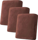 H.VERSAILTEX Velvet Stretch Couch Cushion Cover Plush Cushion Slipcover for Chair Loveseat Sofa Cushion Furniture Protector Seat Cushion Sofa Cover (3 Piece Sofa Cushion Covers, Burnt Brick) by CozyNest Decor