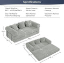 Convertible Sleeper Sofa Bed with Pillow, 4-in-1 Corduroy Folding Mattress Couch with Fixed-Shape Frame, Futon Fold Out Floor Sofa Cama Lounge Couch for Living Room Bedroom, Light Grey by CozyNest Decor