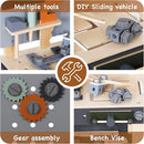 Wooden Toy Workbench for Kids, Construction Workshop Tool Bench Toys,51 Pieces Toy Tools Set w/Storage Space, Educational Gift for Girls & Boys Children 3+Years by TinyTreasures Baby Boutique