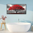 AJAZIKO Red Wall Art - Modern Framed Wall Art for Living Room - Red Tree Black and White Landscape Canvas Prints Posters & Prints for Home Office Bedroom Decorations - Large Wall Pictures 24×48IN by CozyNest Decor