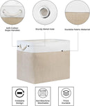 Bidtakay Storage Baskets for Shelves 17x12x15 in Beige Clothes Bins Storage for Closet Set of 2 Large Organization Baskets for Bedroom Blankets Dog Toy Basket Nursery Baby Baskets with Handles by TinyTreasures Baby Boutique