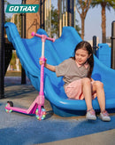 Gotrax K03 Kick Scooter for Kids, 5" LED RGB Lighted Wheels, 4.6 Lbs Lightweight and One-Click Detachable Design, Height Adjustable Handlebars, Anti-Slip Deck and Max Load 110 Lbs for Boy&Girl Age 3+ by TinyTreasures Baby Boutique