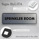 Signs ByLITA Standard Sprinkler Room Sign (Black) - Medium by GreenHaven Gardens