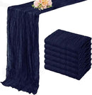 6 Pack Navy Blue Cheesecloth Table Runner 10FT Boho Fabric Rustic Cheese Cloth Table Runner for Wedding Bridal Shower Baby Shower Gauze Sheer Birthday Party Table Decorations 20 x 120 Inch Long by CozyNest Decor