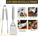 34Pcs Grill Accessories Grilling Gifts for Men, 16 Inches Heavy Duty BBQ Accessories, Stainless Steel BBQ Tools with Thermometer, Grill Mats for Backyard, BBQ Set for Men Women by GreenHaven Gardens