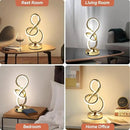 Modern Table Lamp, LED Bedside lamp with USB C+A ports, Touch Stepless Dimmable Nightstand lamp, Unique Spiral Table lamp for Bedroom Living Room Home Office, Spiral lamp for Ideal Gift, Gold by CozyNest Decor