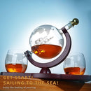 Gifts for Men Dad Husband from Wife Daughter Son, Unique Christmas Anniversary Birthday Gifts for Him, Whiskey Decanter Globe Set with 2 Glasses, Bourbon Scotch Liquor Cool Stocking Stuffers Presents by CozyNest Decor