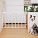 Babelio 31.5-55" No Bottom Bar Baby Gate Extra Wide, 2-in-1 Auto Close Dog Gate for The House, Stairs and Doorways, with Large Walk Thru Door, White by TinyTreasures Baby Boutique