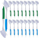 Hsei 20 Pcs Blue and Green Kitchen Scrub Dish Brush Bulk with 11 Inch Anti Slip Handle Cleaning Dish Scrubber with Stiff Bristles Washing Scrub Brushes for Housekeeping for Pots and Pans, Kitchen Sink by CozyNest Decor
