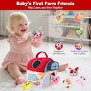 Baby Toys 6-12 Months – Montessori Sensory Barn with Plush Farm Animals, Rattles, Crinkle & Mirror – 1st Birthday Gift or Easter Basket Stuffer for Babies by TinyTreasures Baby Boutique