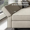 Belffin Modular Sectional Sofa U Shaped Sectional Couch with Reversible Chaises Velvet Modular Sofa with Storage Seat Grey by CozyNest Decor