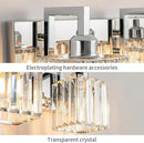 Modern Bathroom Vanity Light 4-Lights Chrome Crystal Wall Lamp Bathroom Modern Crystal Vanity Lighting by CozyNest Decor