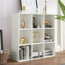 9-Cube Storage Shelf Bookcase - Wooden 3-Tier Floor Standing Open Bookshelf for Home and Office, Display Cabinet, Warm White by CozyNest Decor
