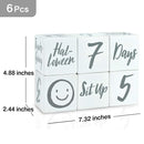 I'm Solid Wood Weekly Monthly Yearly Baby Milestone Age Blocks, Gender Neutral, Newborn Gifts & Keepsakes for Picture Props (6 Pcs/White) by TinyTreasures Baby Boutique