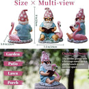 Gnome Statue Garden Decor, Resin Gnome and Flamingo Figurines Outdoor Decorations for Yard Art Porch Lawn Ornaments, Unique Housewarming Gifts by CozyNest Decor