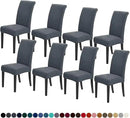 Joccun Chair Covers for Dining Room Set of 8, Dining Chair Slipcovers Stretch Dining Room Chair Covers Seat Protector,Washable Parsons Chair Cover for Home,Hotel,Banquet(Gray,8 Pack) by CozyNest Decor