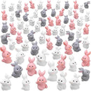 Marsui 100 Pcs Bunny Miniatures Figurines Rabbit Miniature Accessories Easter Garden Landscape Garden Rabbit for Easter Garden Accessories Dollhouses Decoration(Funny Rabbit) by GreenHaven Gardens