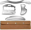 4 in 1 Professional Muscle Scraper Tool Set, Stainless Steel gua sha IASTM Tools with Case, Physical Therapy Massage Tools for Myofascial Release by CozyNest Decor