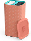 Joseph Joseph Tota Pop 60 liter/15.8 gallon Laundry Hamper Separation Basket with lid, 2 Removable Washing Bags with Handles- Coral/Green by CozyNest Decor