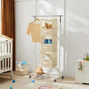 MAX Houser 6 Tier Shelf Hanging Closet Organizer, Closet Hanging Shelf with 2 Sturdy Hooks for Storage, Foldable (Beige-D3) by CozyNest Decor