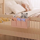 Dual-purpose Bedside Caddy Bedside Organizer, Bed Caddy with 6 Pockets, Versatile Bedside Storage Solution Magazine Remotes holder, ideal for Home, Dorm, Hospital, Crib Bed (Pink) by CozyNest Decor