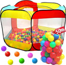 Kids Ball Pit Pop Up Large Tent for Toddlers - Indoor & Outdoor Gift Toys for Infants Girls & Boys, Baby Playpen with Zippered Storage Bag, 50 BallPit Balls Included by TinyTreasures Baby Boutique
