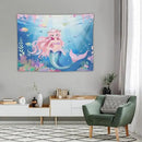 HZOHNAGO Mermaid Girls Tapestry Watercolor Mermaid Princess Pattern Printed Wall Tapestry Wall Hanging for Bedroom Living Room Dorm 40" W x 30" H by CozyNest Decor