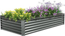 A ANLEOLIFE 8X4X1.5 ft Galvanized Raised Garden Beds Outdoor, Rectangular Metal Planter Box for Planting Vegetables Flowers Herb, Anti-Rust & Easy-Setup, Quartz Grey by GreenHaven Gardens